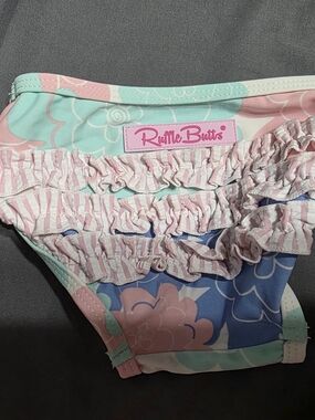 Ruffle Butts Pastel Floral Ruffle Swim Bottoms - Pink, Mint, Blue